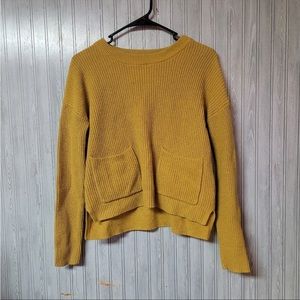 Madewell Patch Pocket mustard yellow Pullover Sweater Size XS